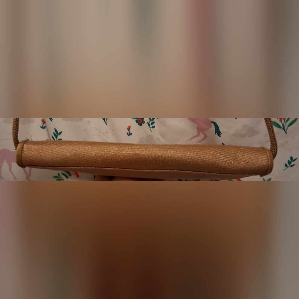 EUC RARE Vintage 70s Christian Dior Boutique Tan Linen & Silk Envelope Purse Bag - Picture 8 of 12